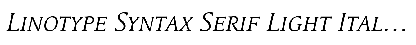 Linotype Syntax Serif Light Italic SC